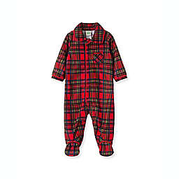 Little Me® Christmas Plaid Collar Footed Pajama in Red