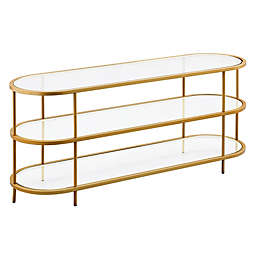 Hudson&Canal® Leif Oval TV Stand in Brass