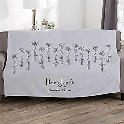 Garden Of Love Personalized 50-Inch x 60-Inch Plush Fleece Blanket