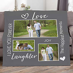 Photo Collage For Couples Personalized 50-Inch x 60-Inch Fleece Blanket