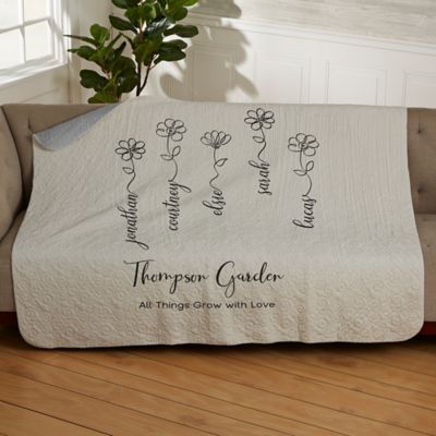 Garden Of Love Personalized Quilted Blanket