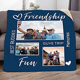 Photo Collage For Him Personalized 50-Inch x 60-Inch Sherpa Blanket