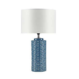 INK+IVY Jayda Ceramic Table Lamp in Navy with Shade
