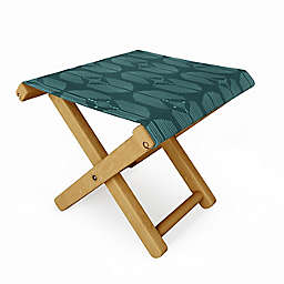 Deny Designs Schatzi Brown Danni Boho Forest Portable Folding Stool in Green