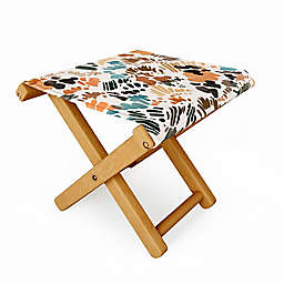 Deny Designs Abstract Brush Strokes Portable Folding Stool in Beige