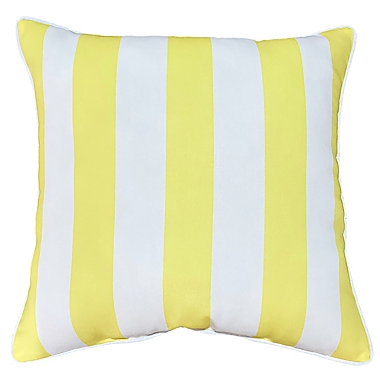 Simply Essential&trade; Cabana Stripe Square Outdoor Pillow in Yellow. View a larger version of this product image.