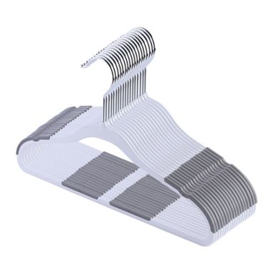 Squared Away&trade; No Slip Slim Children's Hangers in White/Chrome (Set of 18). View a larger version of this product image.