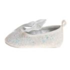 Alternate image 1 for Badgley Mischka&reg; Size 3 Glitter Bow Ballet Flat in White