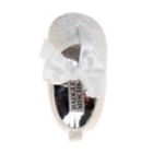 Alternate image 2 for Badgley Mischka&reg; Size 3 Glitter Bow Ballet Flat in White