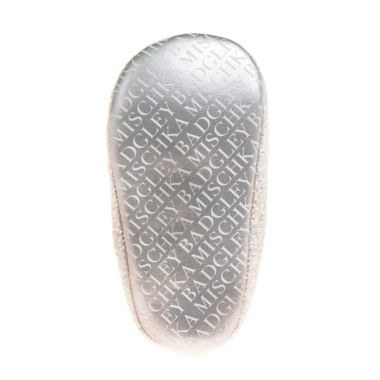 Badgley Mischka&reg; Size 3 Glitter Bow Ballet Flat in White. View a larger version of this product image.