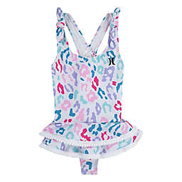 Hurley Size 12M Sail Ruffle Swimsuit in White
