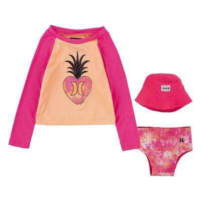 Hurley 3-Piece Knotted Swim Set with Bucket Hat