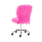 Alternate image 8 for Faux Flokati Armless Office Chair in Pink