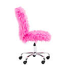 Alternate image 6 for Faux Flokati Armless Office Chair in Pink