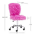 Alternate image 2 for Faux Flokati Armless Office Chair in Pink