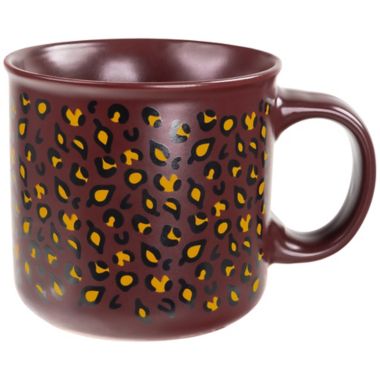 Capelli New York Leopard Leaves 20 oz. Campfire Mug in Bergundy. View a larger version of this product image.