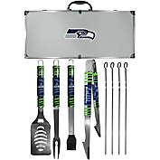 NFL Seattle Seahawks 8-Piece Stainless Steel BBQ Grilling Tool Set
