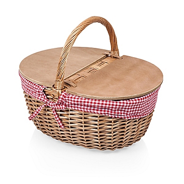 Picnic Time&reg; Country Picnic Basket in Red. View a larger version of this product image.