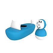 Matchstick Monkey&reg; 2-Piece Bathtime Boat and Monkey Wobbler Set in Blue