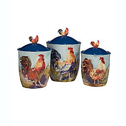 Certified International Rooster Meadow 3-Piece Canister Set