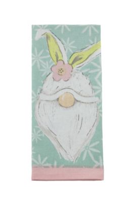 Boston International Bunny Gnomes Teal Towels (Set of 2)
