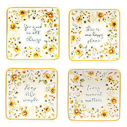 Certified International Sunflowers Forever Canape Plates (Set of 4)