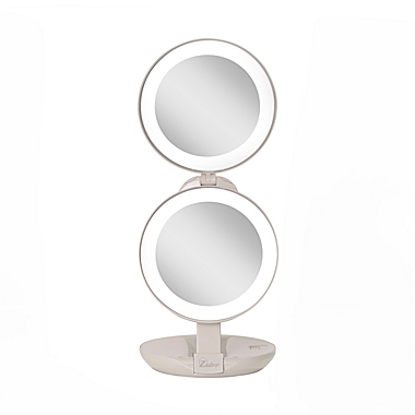 Zadro&reg; 1x/10x LED Lighted Travel Mirror in White. View a larger version of this product image.