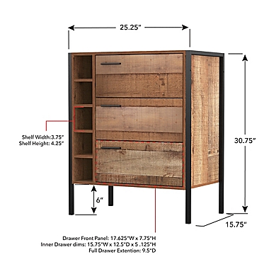 Atlantic&reg; Loft &amp; Luv&trade; Montana Bar Cabinet in Rustic Wood. View a larger version of this product image.