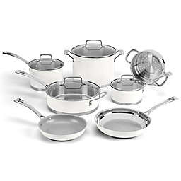 Cuisinart® Matte White 11-Piece Stainless Steel Cookware Set