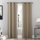Alternate image 0 for Sun Zero&reg; Cyrus 84-Inch Back Tab 100% Blackout Window Curtain Panel in Stone (Single)