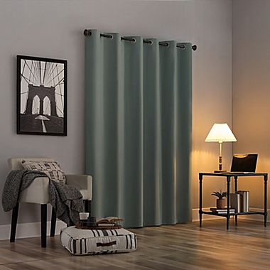 Sun Zero&reg; Cyrus 96-Inch Back Tab 100% Blackout Window Curtain Panel in Mineral (Single). View a larger version of this product image.