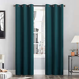 Sun Zero® Cyrus Thermal Total Blackout 84-Inch Grommet Curtain Panel in Teal (Single)