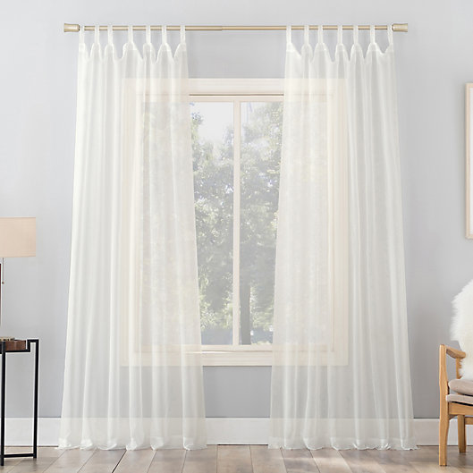 95 X59 Emily Sheer Voile Tab Top Curtain Panel White No 918, Tab Top Blackout Curtains Cream