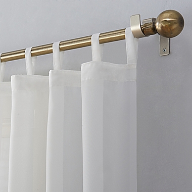 No.918&reg; Emily Voile 84-Inch Rod Pocket Sheer Tab Top Curtain Panel in White (Single). View a larger version of this product image.