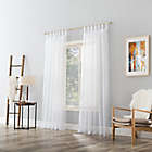 Alternate image 1 for No.918&reg; Emily Voile 84-Inch Rod Pocket Sheer Tab Top Curtain Panel in White (Single)