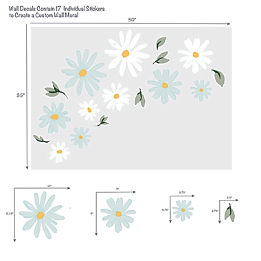 Lambs &amp; Ivy&reg; Sweet Daisy 17-Piece Wall Decals. View a larger version of this product image.