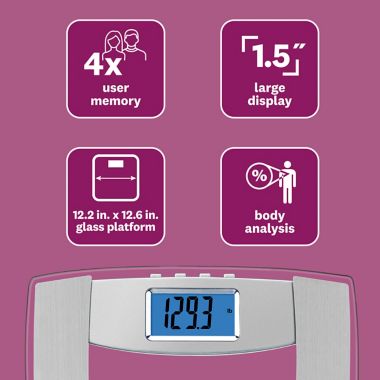 Weight Watchers&reg; by Conair&trade; Body Analysis Glass Bathroom Scale. View a larger version of this product image.