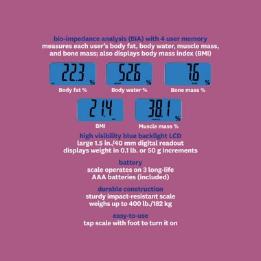 Weight Watchers&reg; by Conair&trade; Body Analysis Glass Bathroom Scale. View a larger version of this product image.