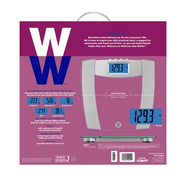 Weight Watchers&reg; by Conair&trade; Body Analysis Glass Bathroom Scale. View a larger version of this product image.