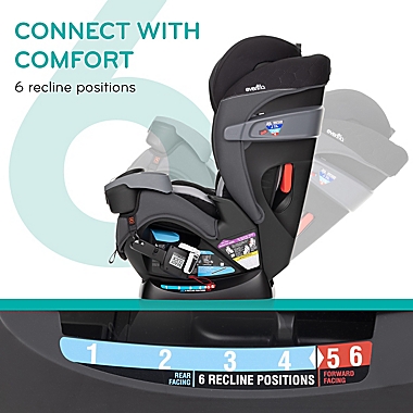 Evenflo&reg; All4One&trade; DLX All-In-One Convertible Car Seat with SensorSafe in Kingsley Black. View a larger version of this product image.