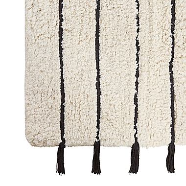 INK+IVY Arbor Stripe 20&quot; x 32&quot; Tufted Bath Rug in Black/Neutral. View a larger version of this product image.
