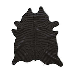 Natural Rugs Togo 5' x 7' Togo Cowhide Area Rug In Zebra Black on Black