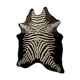 Natural Rugs Togo 6' x 7' Togo Cowhide Area Rug in Zebra Off-White on Black