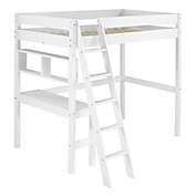 Forest Gate&trade; Twin Solid Wood Loft Bed with Desk in White