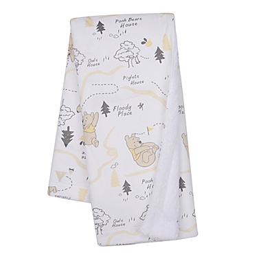 Lambs & Ivy&reg; Pooh and the Hundred Acre Woods Baby Blanket in White. View a larger version of this product image.