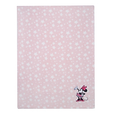 Lambs & Ivy&reg; Minnie Mouse Stars Baby Blanket in Pink. View a larger version of this product image.