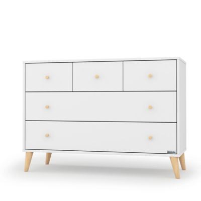 dadada&reg; Austin 5-Drawer Double Dresser in White/Natural
