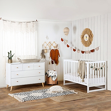 dadada&reg; Austin 5-Drawer Double Dresser in White/Natural. View a larger version of this product image.