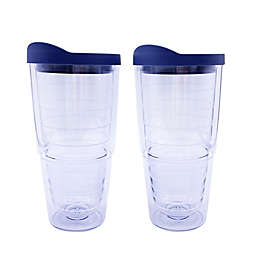 Simply Essential™ Tumblers with Lid in True Navy