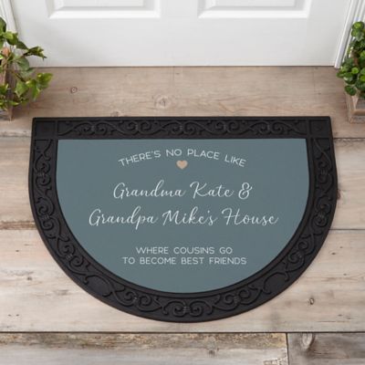 No Place Like Personalized Grandparents 18&quot; x 27&quot; Half Round Doormat